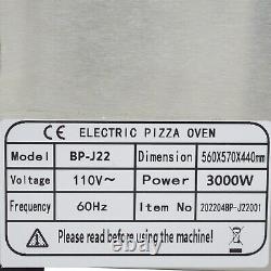 Pizza Oven Toaster Double-Deck Pizza Oven Stainless Steel Countertop 110V 3KW