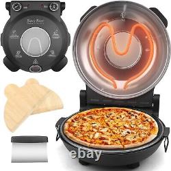 Premium Indoor Electric Pizza Oven with Glazed Ceramic Stone 800°F Cooking