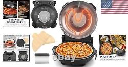 Premium Indoor Electric Pizza Oven with Glazed Ceramic Stone 800°F Cooking