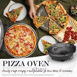 Premium Indoor Electric Pizza Oven with Glazed Ceramic Stone 800°F Cooking