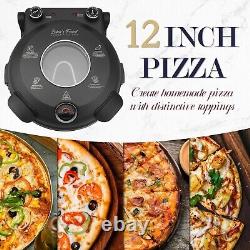 Premium Indoor Electric Pizza Oven with Glazed Ceramic Stone 800°F Cooking