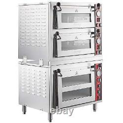 Quadruple Deck Pizza/Bakery Oven with Three Independent Chambers (2) 3200W, 240V