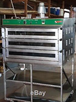 Slightly Used Doyon P1Z6G Natural Gas 3 Deck Pizza Oven with Stainless Stand