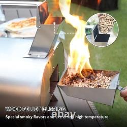 Stainless Steel 12 Pizza Oven Compact Wood Pellet Grill for Outdoor Cooking