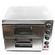 Stainless Steel Home Pizza Oven Countertop Snack Pan Bake Commercial Dual Deck