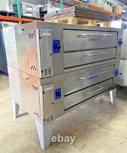 Used Bakers Pride Y-602 Double Pizza Deck Oven, Gas