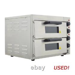 Used! Double Decker Electric Pizza Oven Commercial Roast Chicken Bread Making