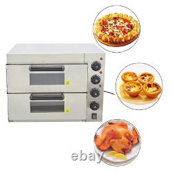 Used! Double Decker Electric Pizza Oven Commercial Roast Chicken Bread Making