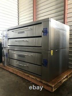 Used bakers pride Y802 Double deck gas pizza oven