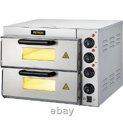 VEVOR 14'' Electric Pizza Oven 2KW Double Deck Commercial Countertop Pizza Oven