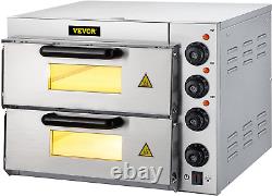 VEVOR Commercial Pizza Oven Countertop, 14 Double Deck Layer, 110V 1950W Stainl