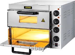 VEVOR Commercial Pizza Oven Countertop, 14 Double Deck Layer, 110V 1950W Stainl