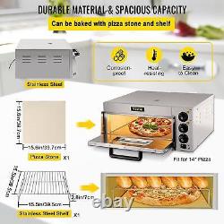 VEVOR Commercial Pizza Oven Countertop, 14 Single Deck Layer, 110V 1300W Steel