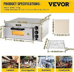 VEVOR Commercial Pizza Oven Countertop, 14 Single Deck Layer, 110V 1300W Steel