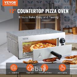 VEVOR Electric Countertop Pizza Oven 12 1500W Adjustable Temp 0-60 Minute Timer