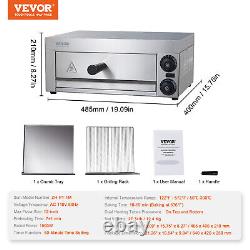 VEVOR Electric Countertop Pizza Oven 12 1500W Adjustable Temp 0-60 Minute Timer