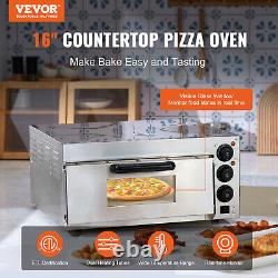VEVOR Electric Countertop Pizza Oven 16-inch 1700W with Adjustable Temp and Time