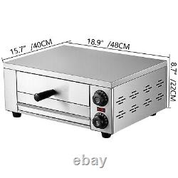 VEVOR Electric Pizza Oven 12 Commercial Pizza Oven 1450W Baking Stainless Steel