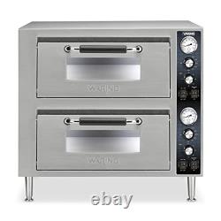 Waring Commercial WPO750 Double-Deck Pizza Oven (Dual Door), Silver Scratch &