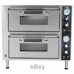 Waring Commercial WPO750 Double Deck Pizza Oven with Dual Door, Stainless Steel