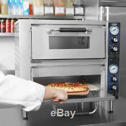 Waring Commercial WPO750 Double Deck Pizza Oven with Dual Door, Stainless Steel