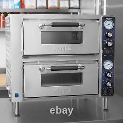 Waring Double Deck Countertop Pizza Oven with Two Independent Chambers 240V