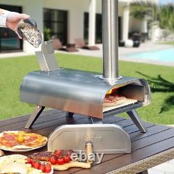 Wood Pellet Pizza Oven 12-Inch Stainless Steel Portable Outdoor Grill