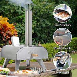Wood Pellet Pizza Oven 12-Inch Stainless Steel Portable Outdoor Grill