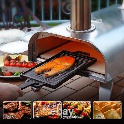 Wood Pellet Pizza Oven 12-Inch Stainless Steel Portable Outdoor Grill