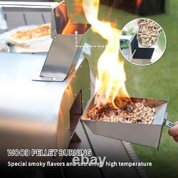 Wood Pellet Pizza Oven 12-Inch Stainless Steel Portable Outdoor Grill