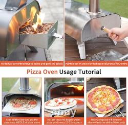 Wood Pellet Pizza Oven 12-Inch Stainless Steel Portable Outdoor Grill