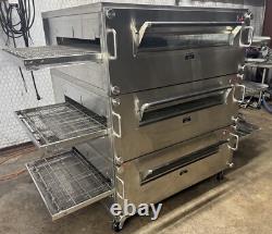 XLT 3255 Nat Gas Triple Stack Pizza Conveyor Ovens Video Demo