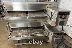 XLT 3870 Nat Gas Double Stack Pizza Conveyor Ovens Video DemoSPLIT BELTS