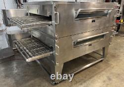 XLT 3870 Nat Gas Double Stack Pizza Conveyor Ovens Video DemoSPLIT BELTS