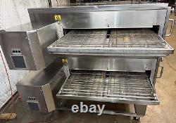 XLT 3870 Nat Gas Double Stack Pizza Conveyor Ovens Video DemoSPLIT BELTS