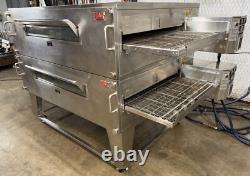XLT 3870 Nat Gas Double Stack Pizza Conveyor Ovens Video DemoSPLIT BELTS