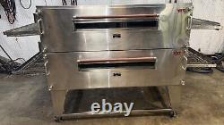 XLT 3870 Natural Gas Double Stack Pizza Conveyor Ovens Video DemoSplit Belt