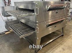 XLT 3870 Natural Gas Double Stack Pizza Conveyor Ovens Video DemoSplit Belt