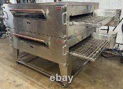 XLT 3870 Natural Gas Double Stack Pizza Conveyor Ovens Video DemoSplit Belt