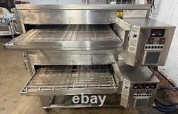 XLT 3870 Natural Gas Double Stack Pizza Conveyor Ovens Video DemoSplit Belt