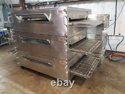 XLT 3870 Natural Gas Triple Stack Pizza Conveyor Ovens Video Demo
