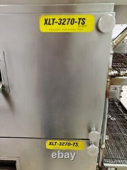 Xlt-3270-ts Double Deck Conveyor Pizza Ovens Nat Gas By Bofi Top Deck Has Split