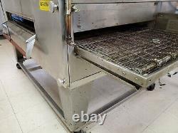 Xlt-3270-ts Double Deck Conveyor Pizza Ovens Nat Gas By Bofi Top Deck Has Split